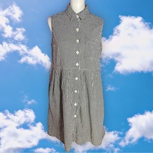 J.G. Hook  black & white gingham sleeveless dress, 14